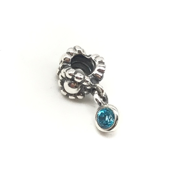 Pandora Blue Topaz Dew Drop Charm - Picture 5 of 5